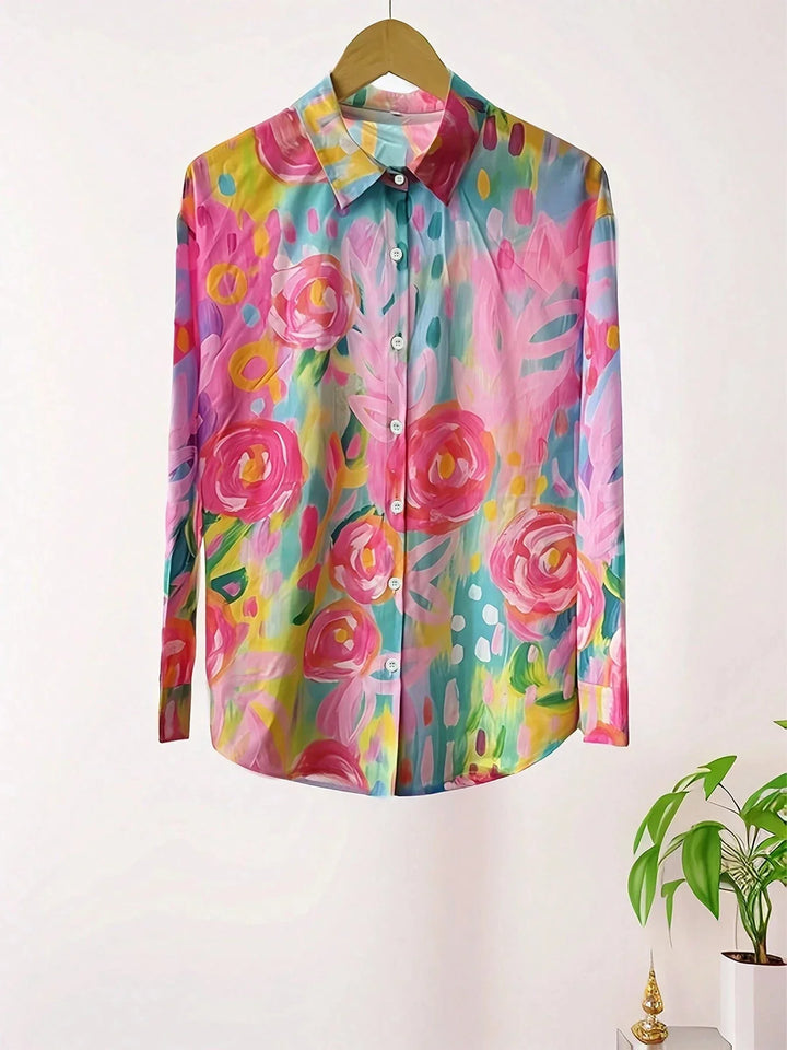 Alejandra | Camisa Estampada Manga Larga Cuello