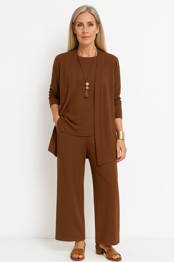 Alejandra | Conjunto de Cárdigan y Pantalón Ancho Manga Larga