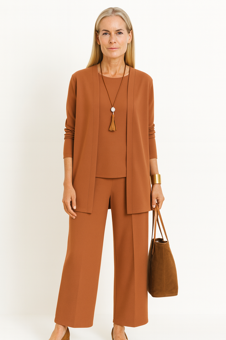 Alejandra | Conjunto de Cárdigan y Pantalón Ancho Manga Larga
