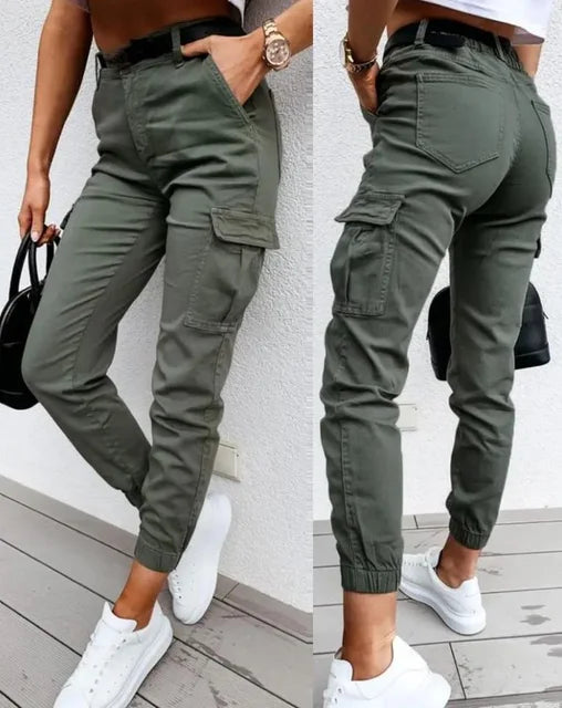 Alejandra | Pantalones Mujer Cargo Holgado con Cinturón