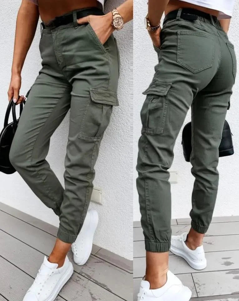 Alejandra | Pantalones Mujer Cargo Holgado con Cinturón