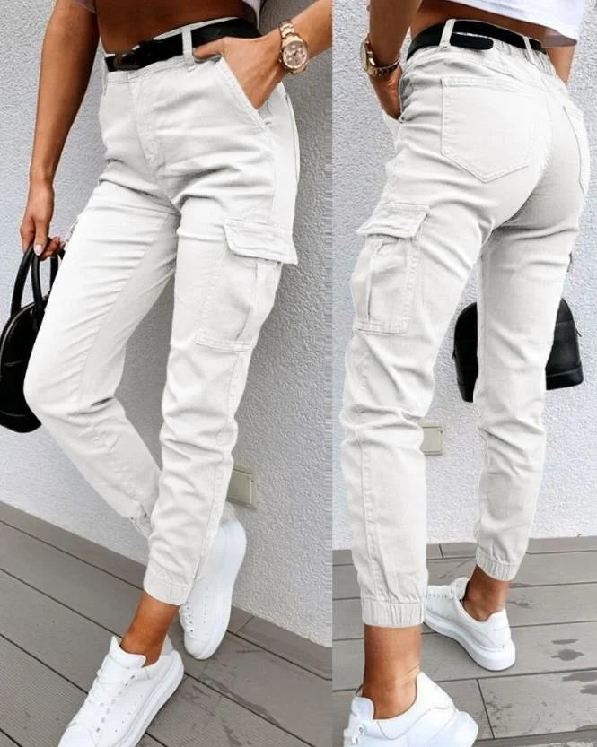 Alejandra | Pantalones Mujer Cargo Holgado con Cinturón