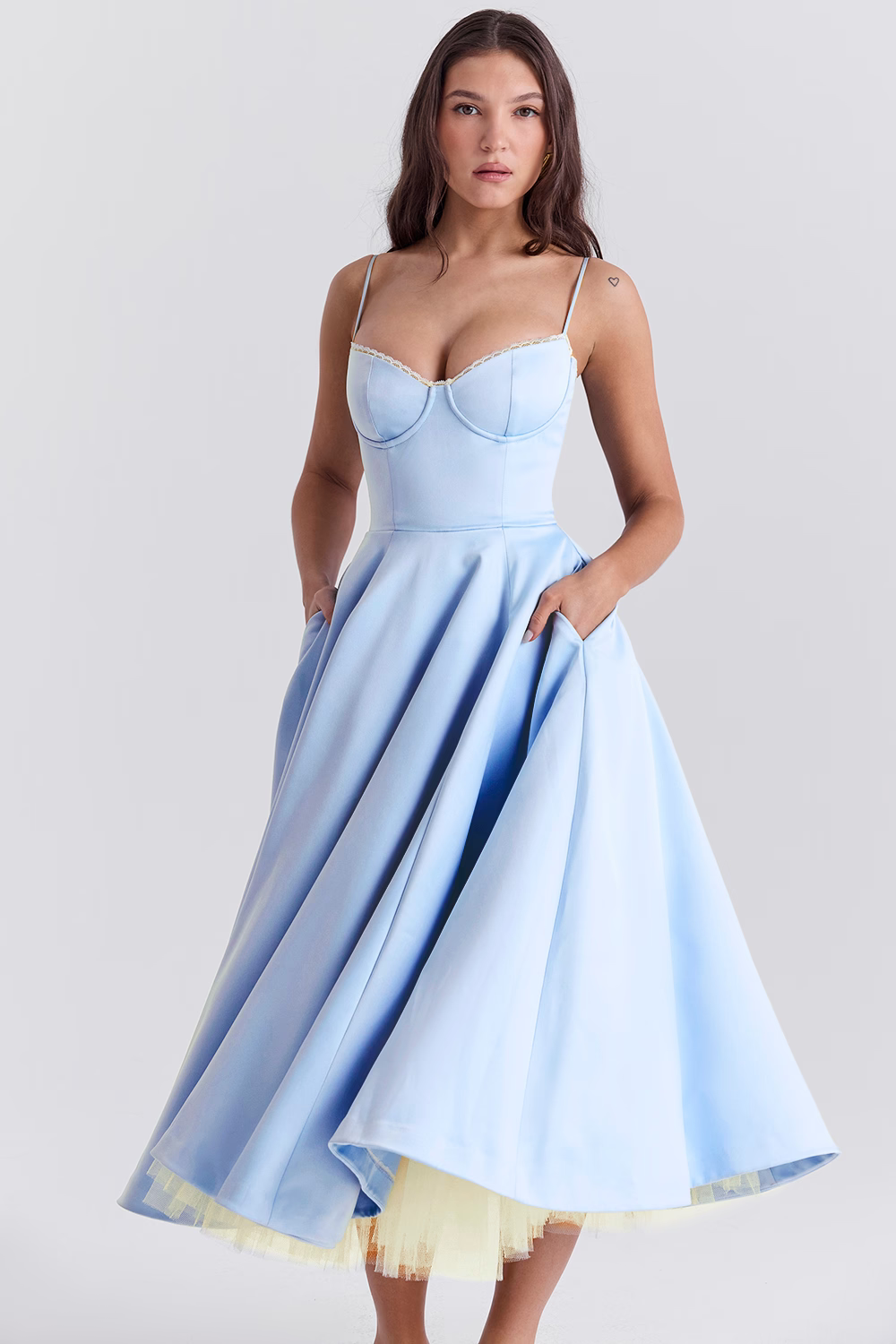Alejandra | Vestido Midi Corset Invitada Boda Azul