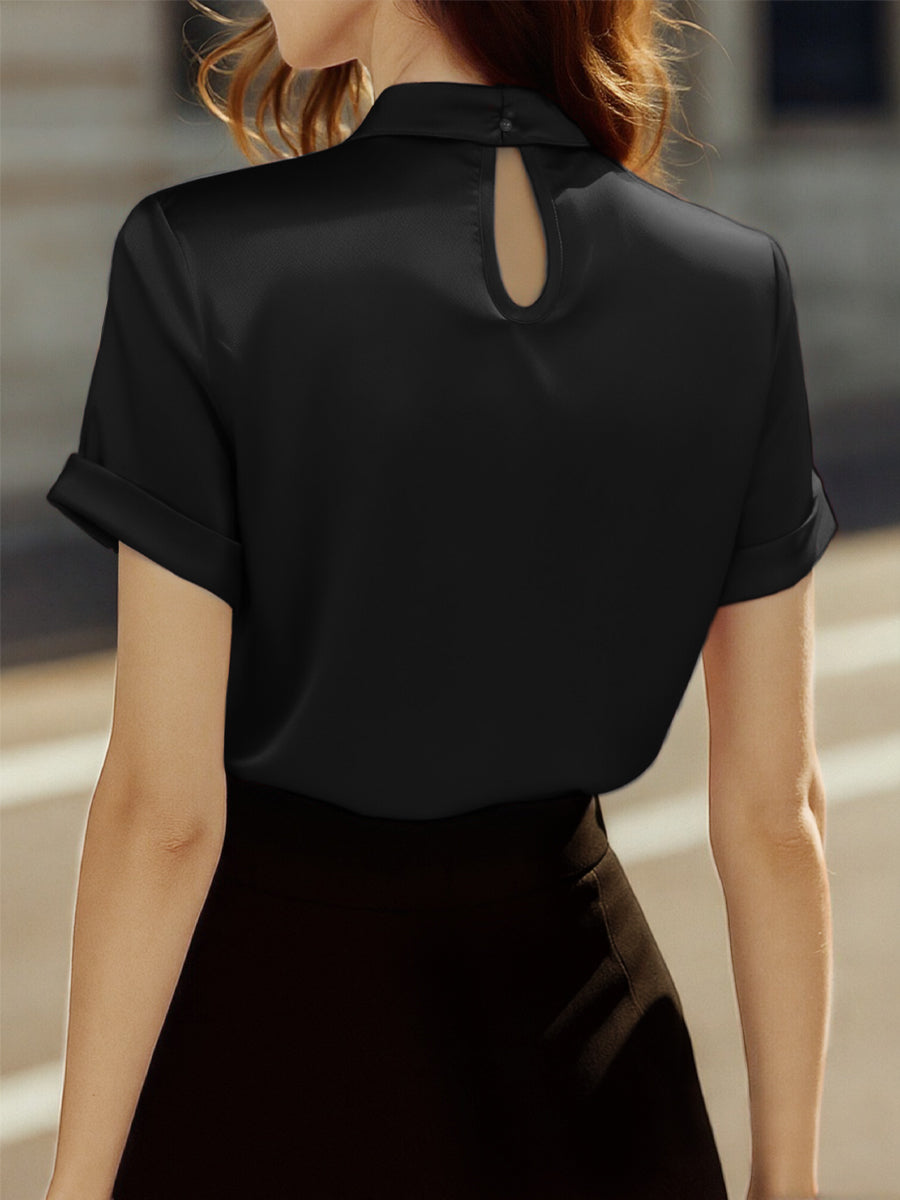 Amelia | Blusa Mujer Satén Cuello Alto