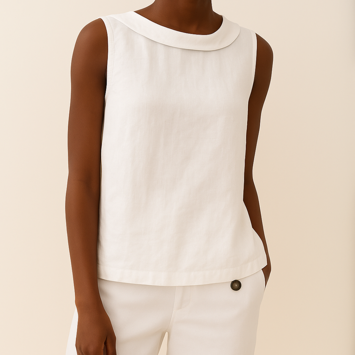 Amelia | Cuello Alto Lino Sin Mangas Mujer