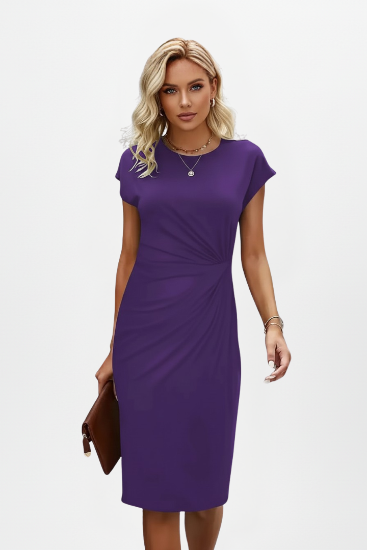 Amelia | Vestido Midi Mujer Manga Corta Nudo