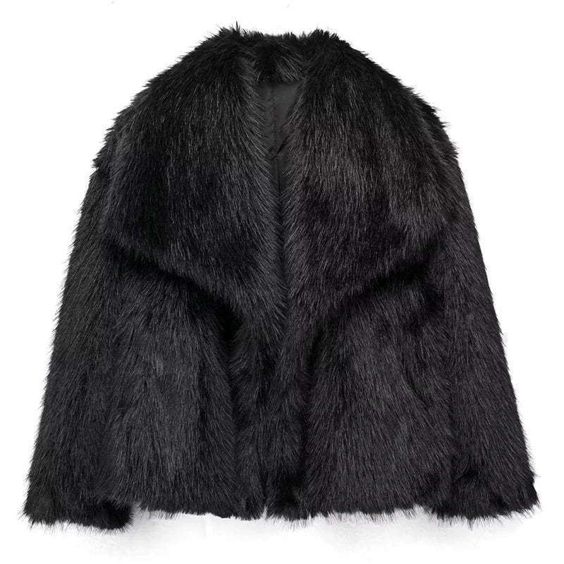 Andrea | Abrigos Mujer Faux Fur Corto Oversized