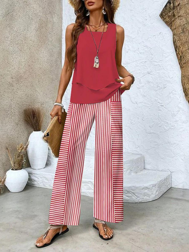 Andrea | Conjunto Dos Piezas Estampado Hojas