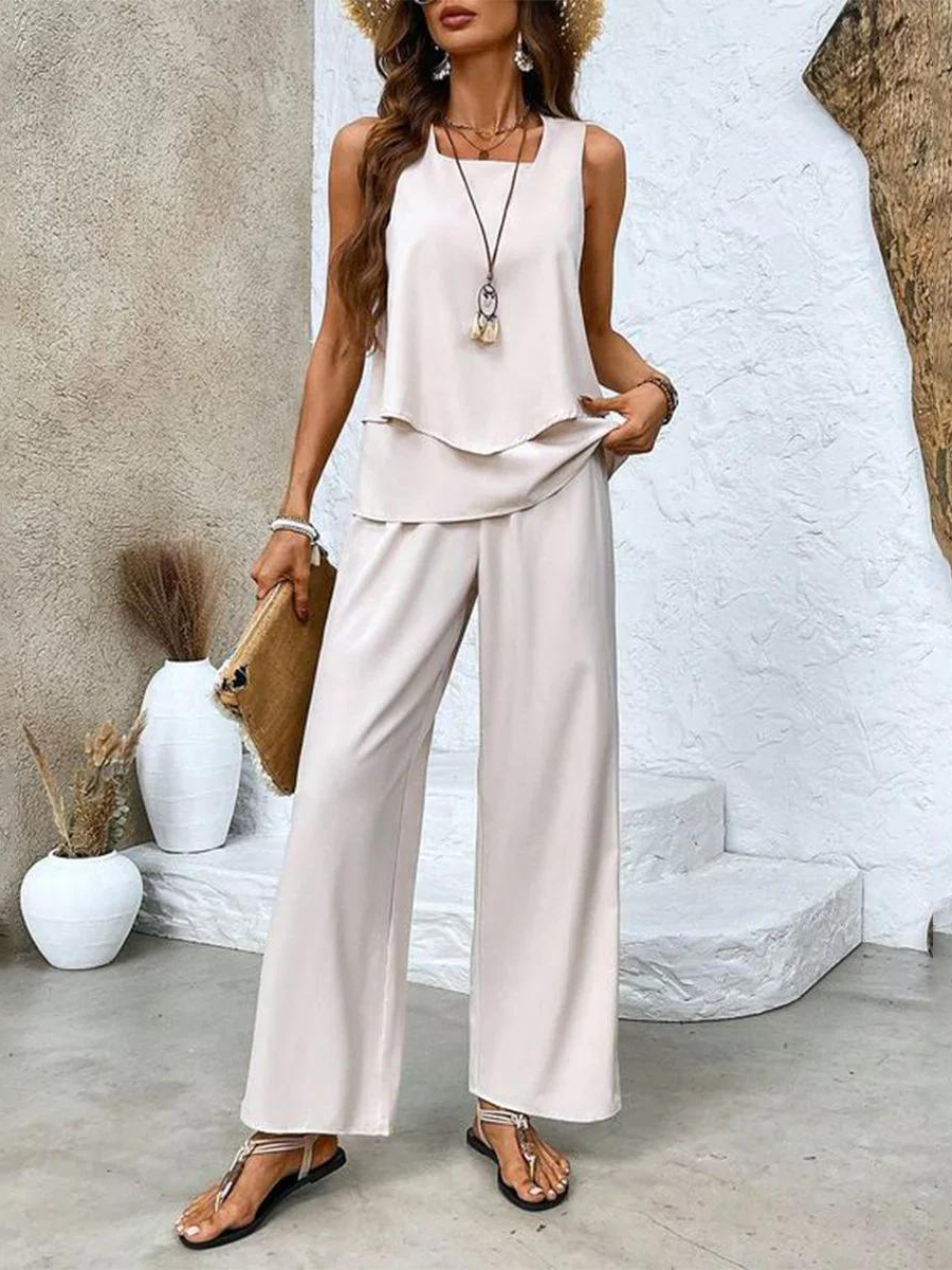 Andrea | Conjunto Dos Piezas Estampado Hojas