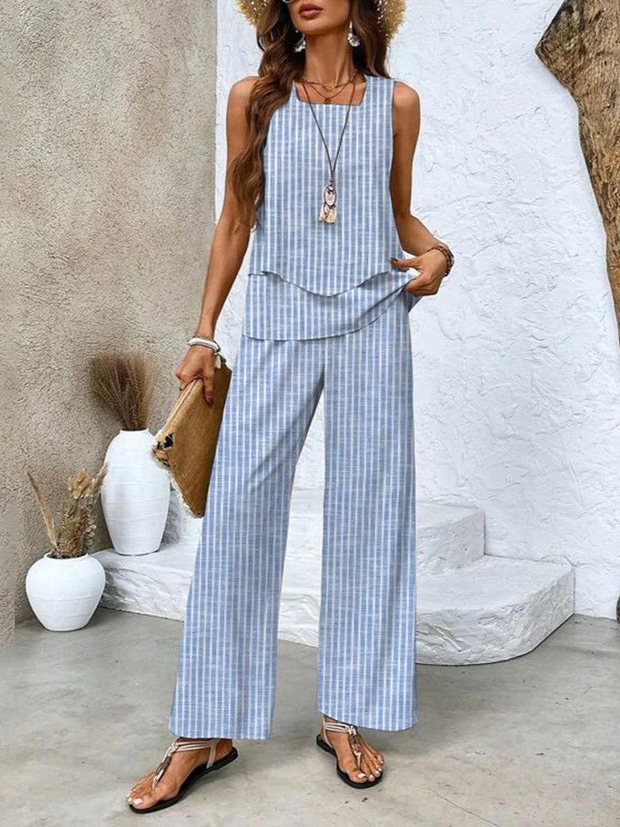 Andrea | Conjunto Dos Piezas Estampado Hojas