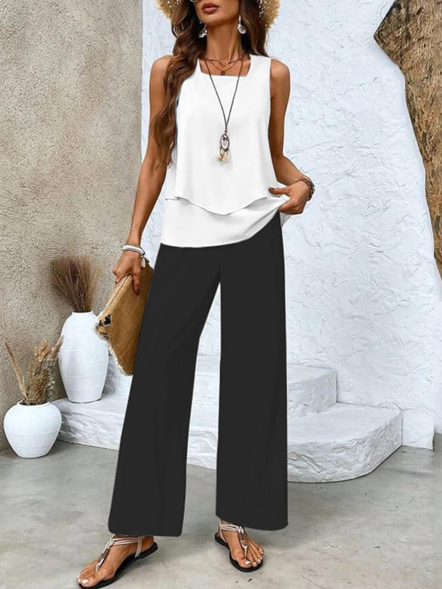 Andrea | Conjunto Dos Piezas Estampado Hojas
