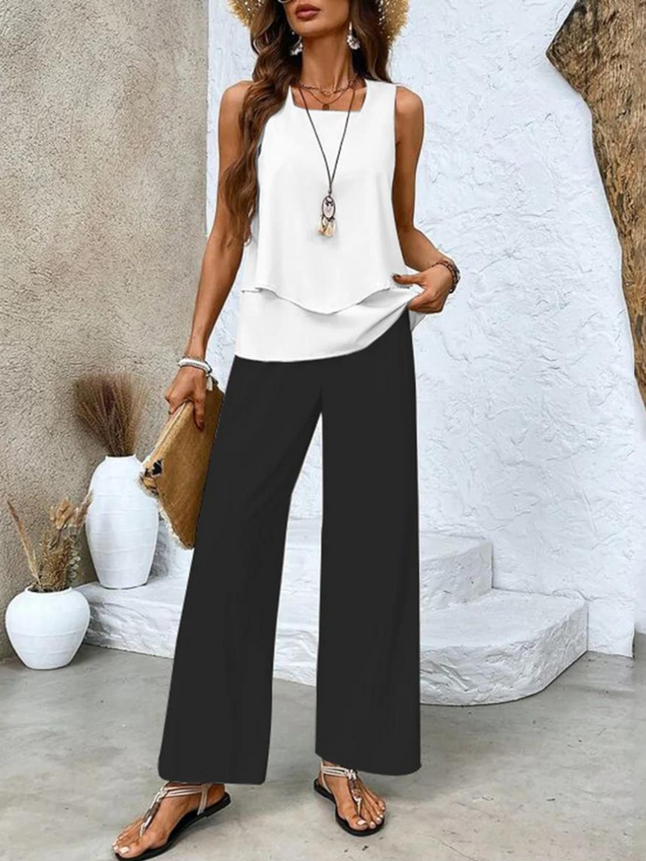 Andrea | Conjunto Dos Piezas Estampado Hojas