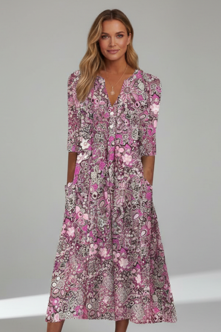 Andrea | Vestido Midi Mujer con Bolsillos