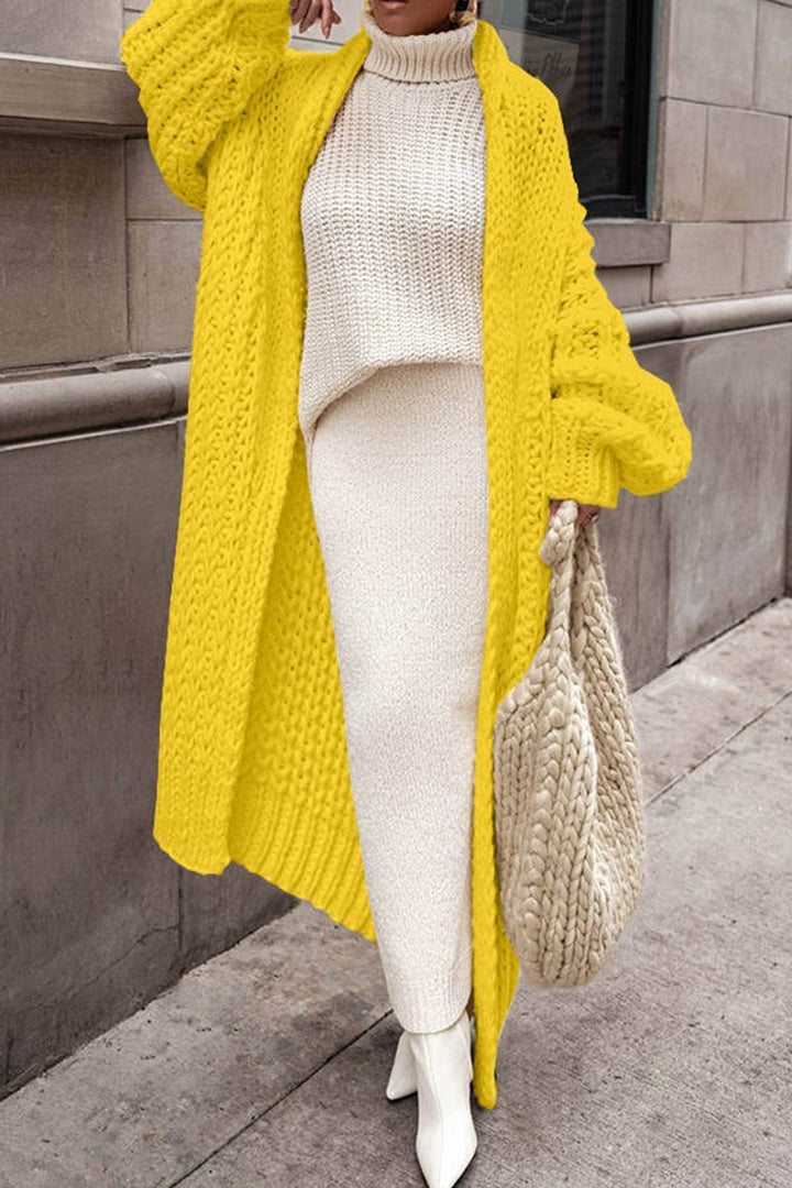 Laura | Cárdigan Largo de Punto Chunky Oversize