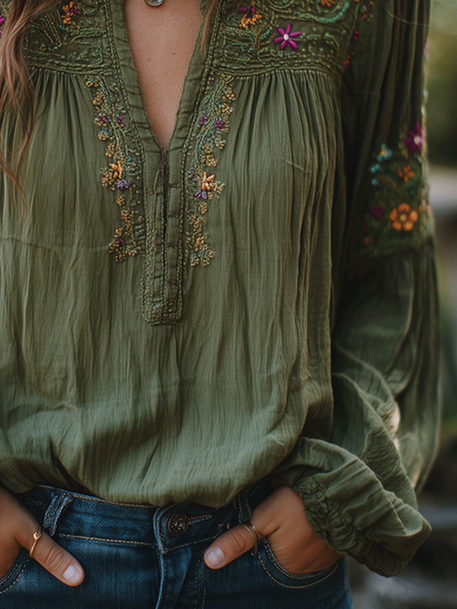 Beatriz | Blusa Mujer Bordada Estilo Boho