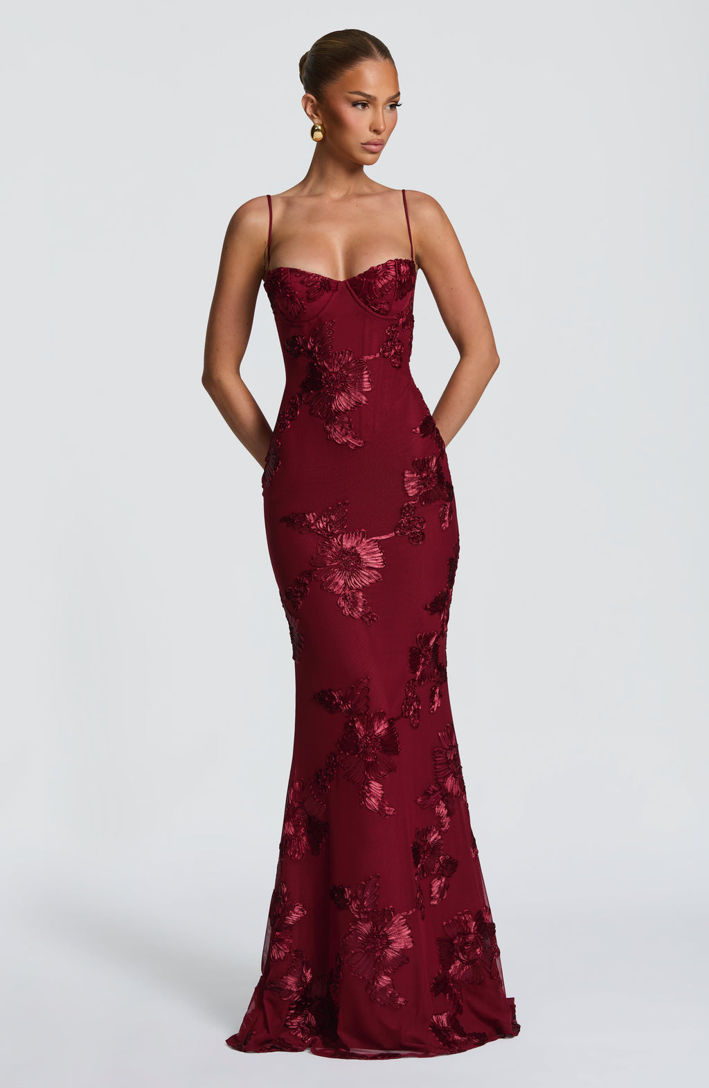 Beatriz | Vestido Largo Bordado Floral Mujer