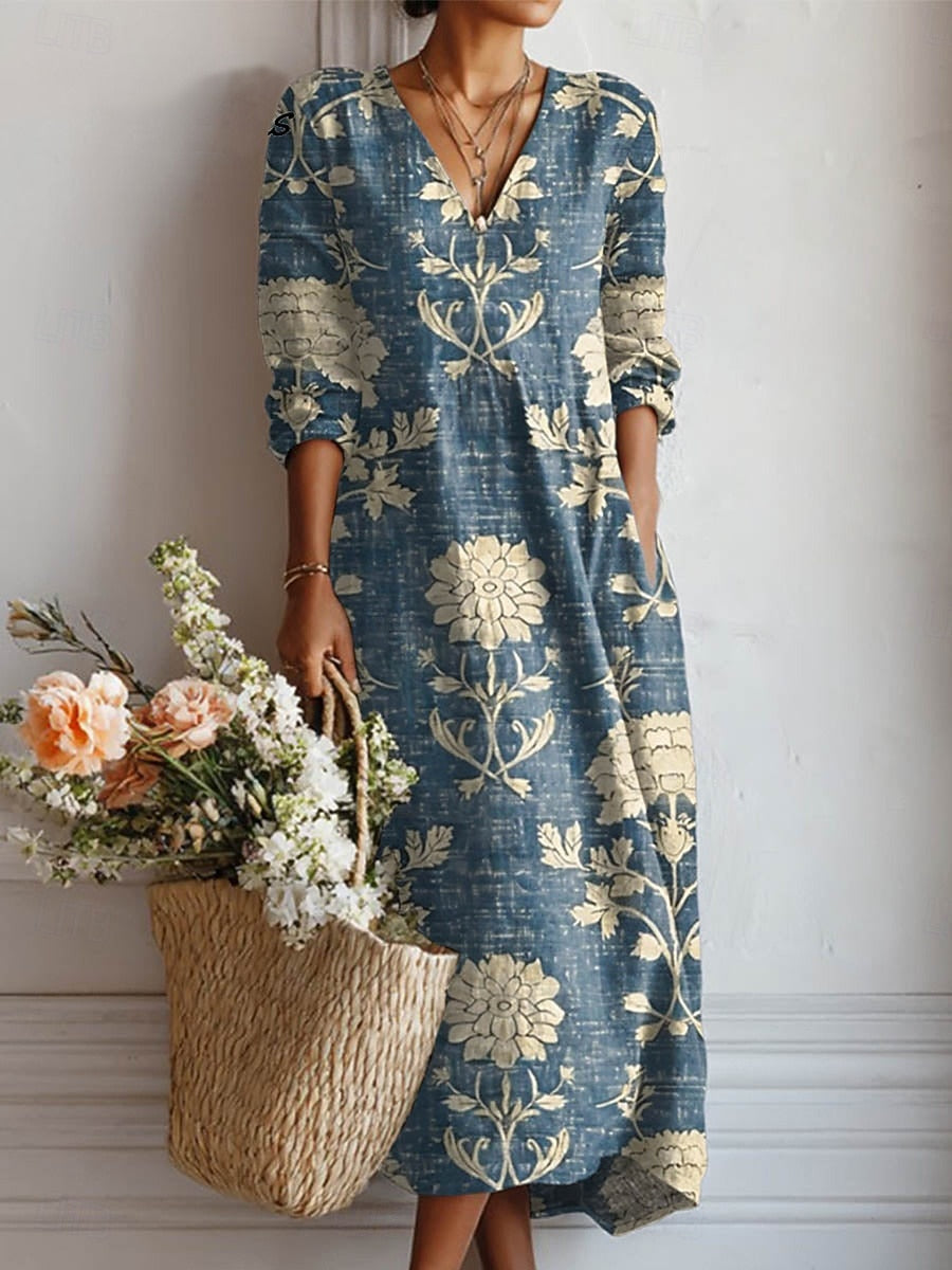 Beatriz | Vestido Midi Floral Mujer Manga Larga