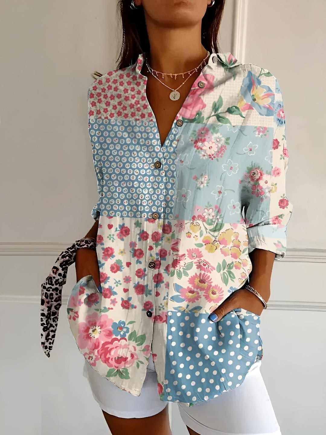 Belén | Camisa Estampado Floral Manga Larga