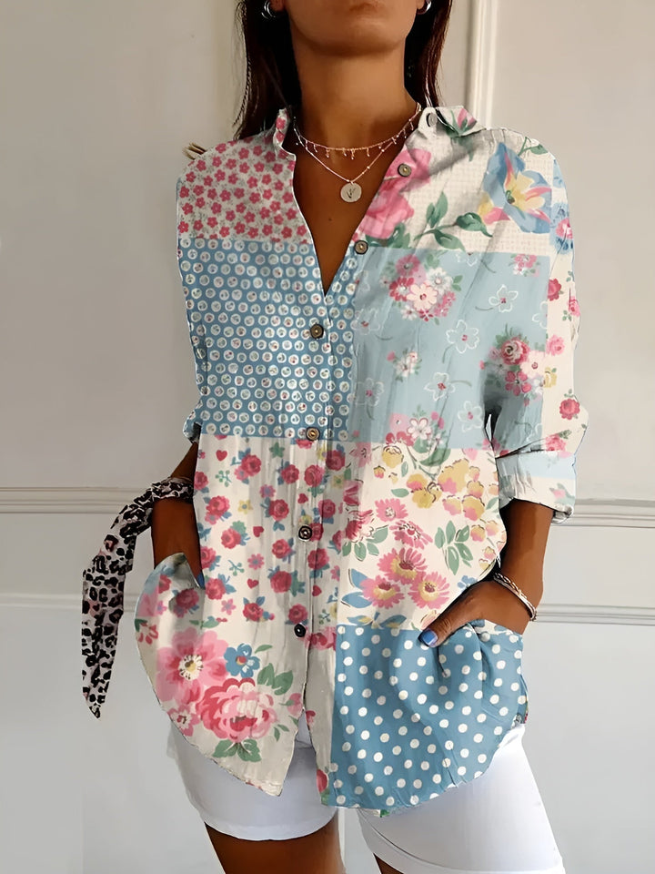 Belén | Camisa Estampado Floral Manga Larga