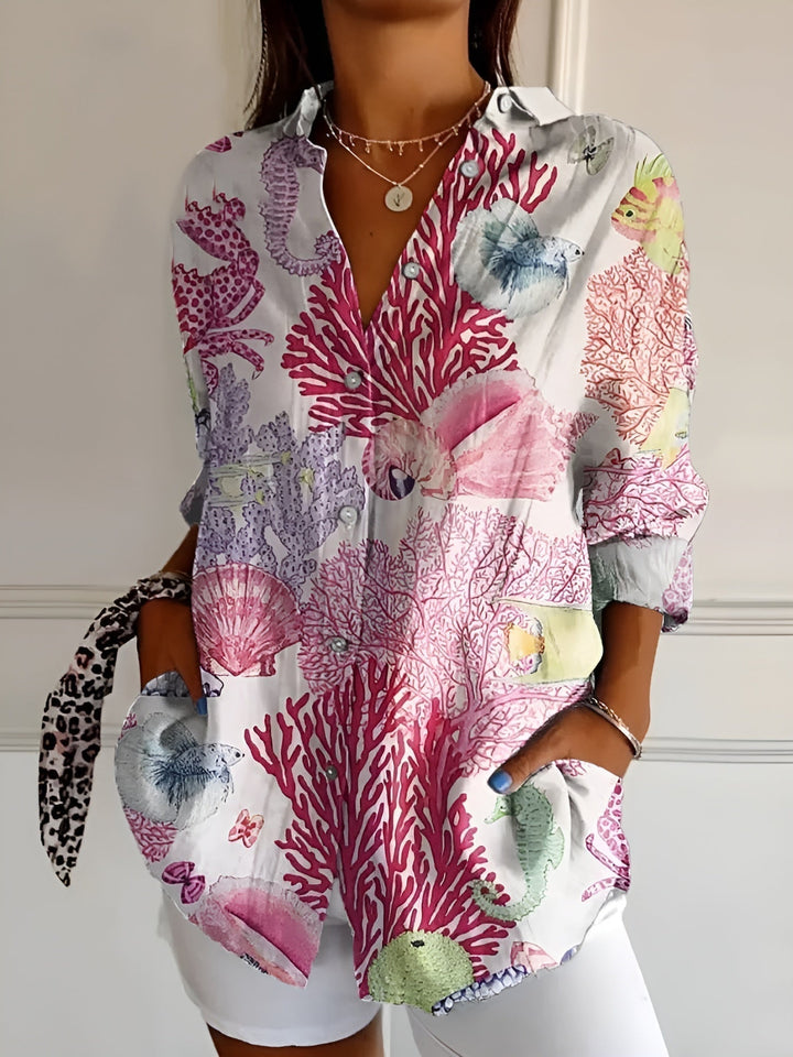 Belén | Camisa Estampado Floral Manga Larga