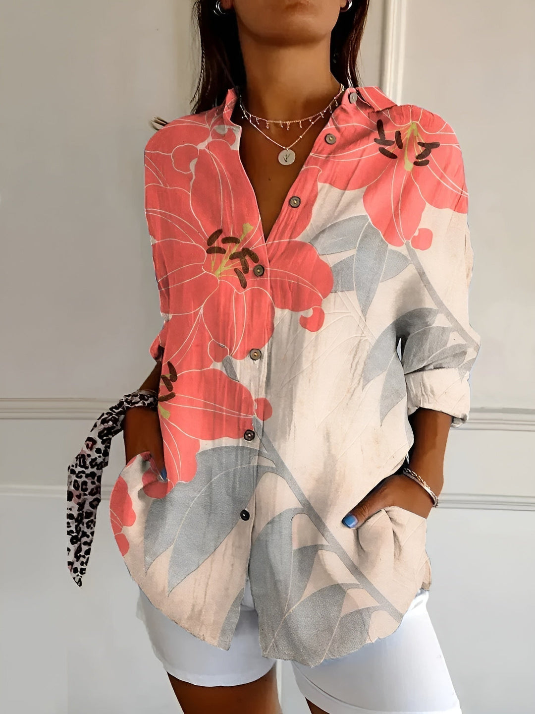 Belén | Camisa Estampado Floral Manga Larga