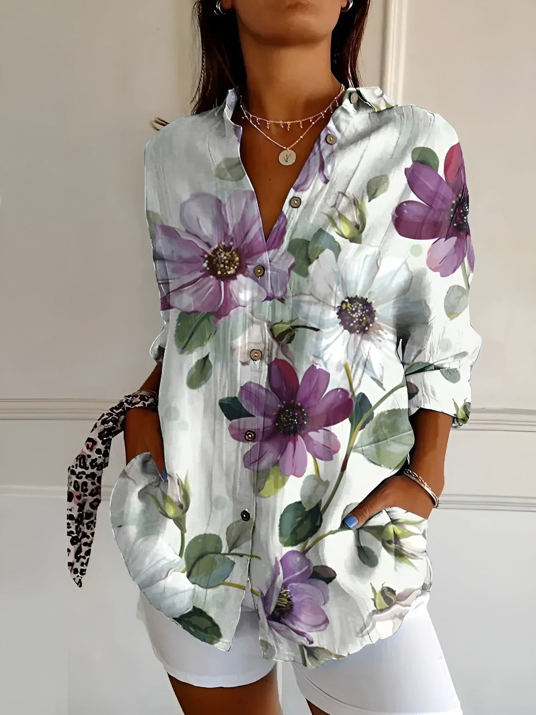 Belén | Camisa Estampado Floral Manga Larga