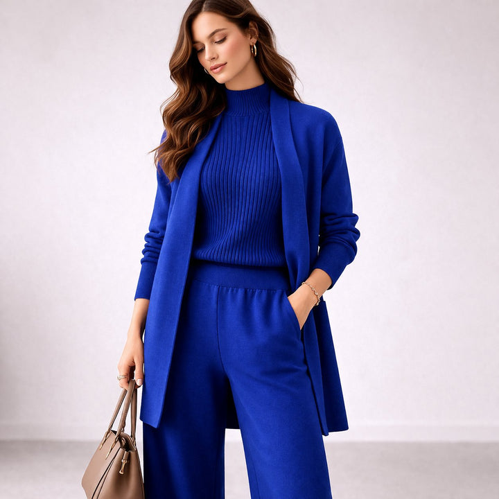 Belén | Conjunto Punto Mujer Cárdigan Largo Pantalón Elástico