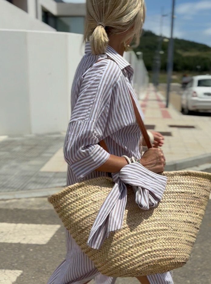 Belén | Vestido Camisero Midi Mujer a Rayas