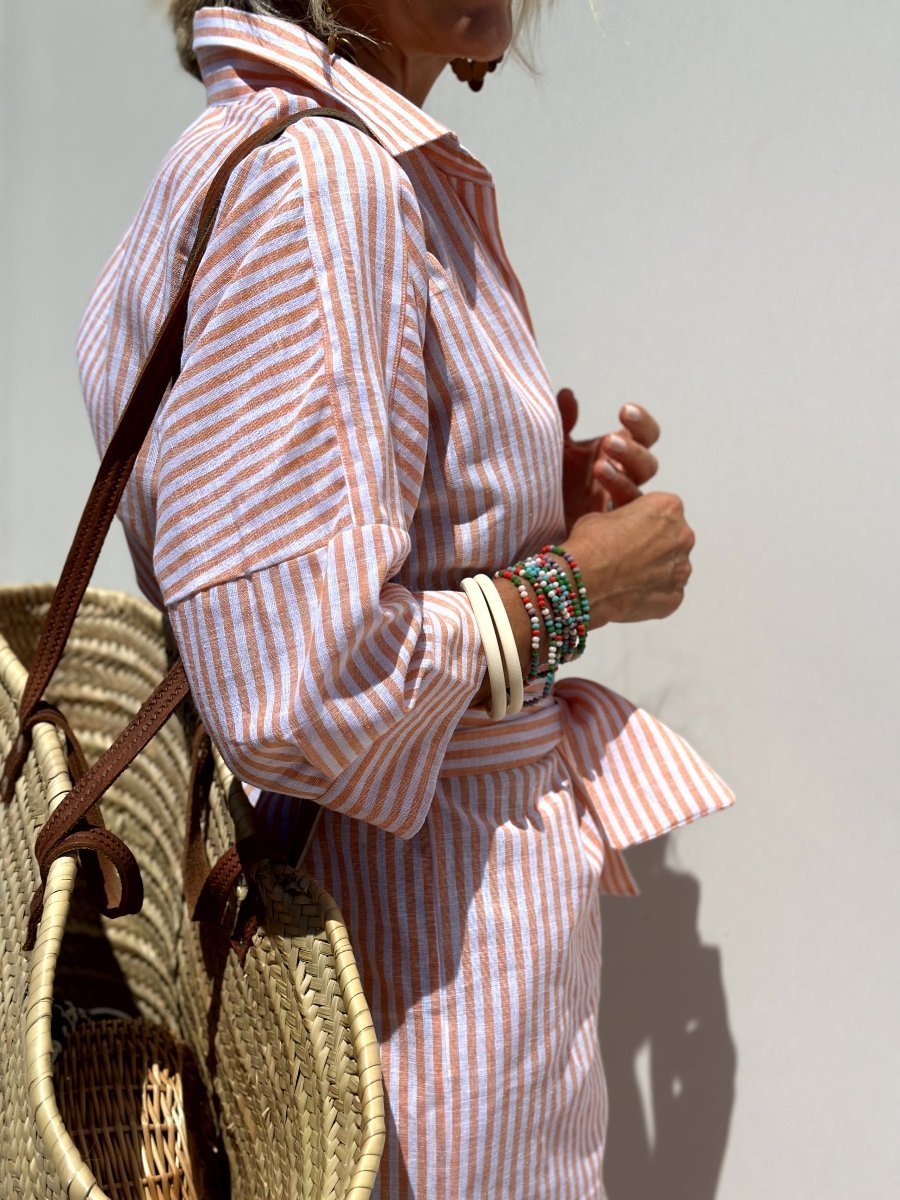 Belén | Vestido Camisero Midi Mujer a Rayas