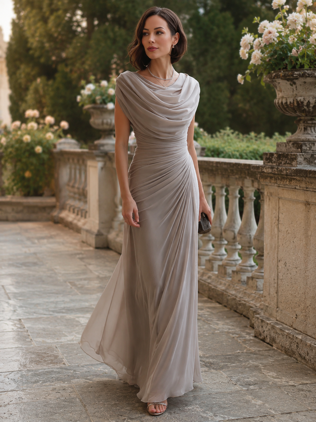 Belén | Vestido Maxi Drapeado Invitada Boda Mujer