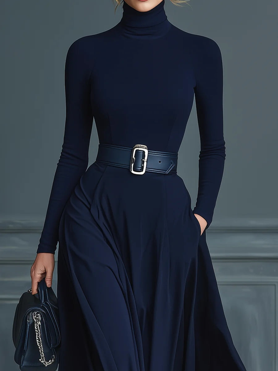 Belén | Vestido de Invitada de Boda Manga Larga Maxi Plisado