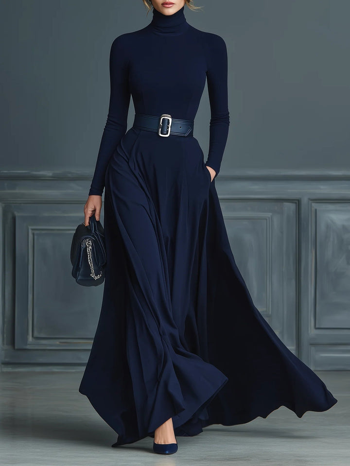 Belén | Vestido de Invitada de Boda Manga Larga Maxi Plisado