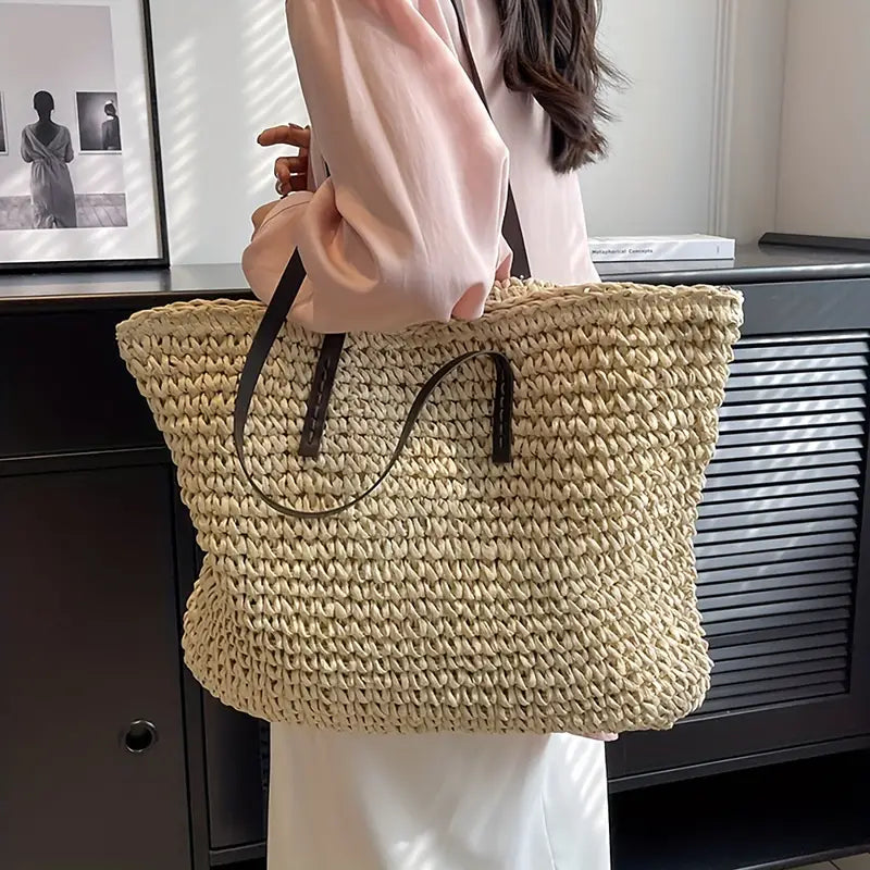Camila | Bolso Tote Rafia Trenzada Moda Mujer