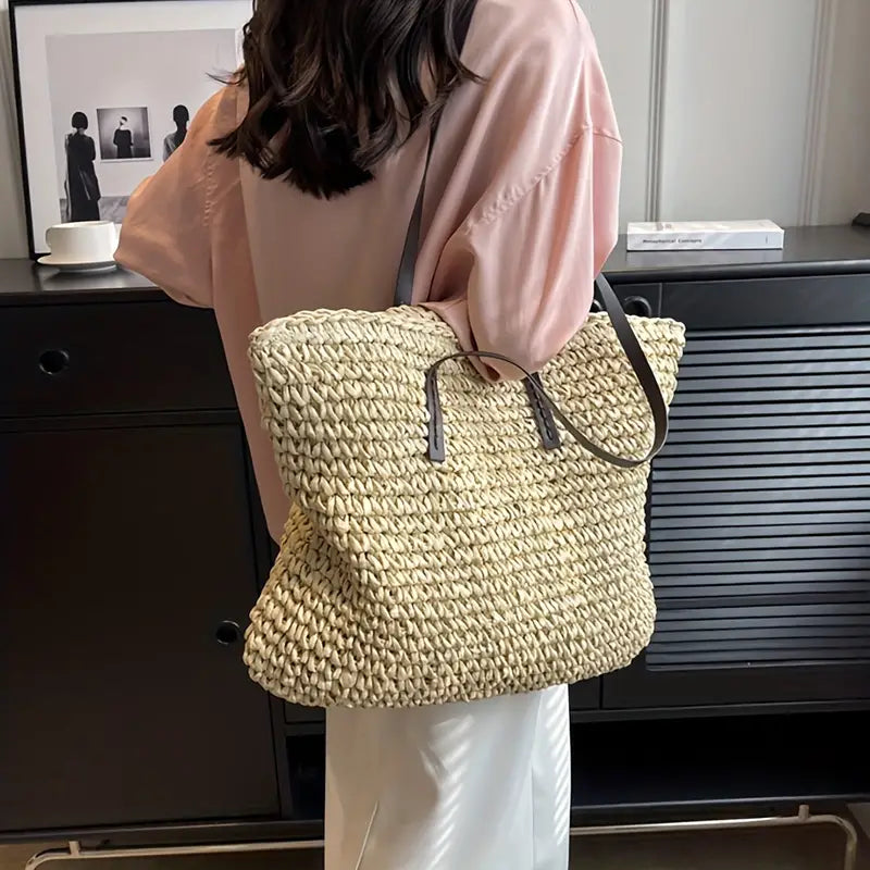 Camila | Bolso Tote Rafia Trenzada Moda Mujer
