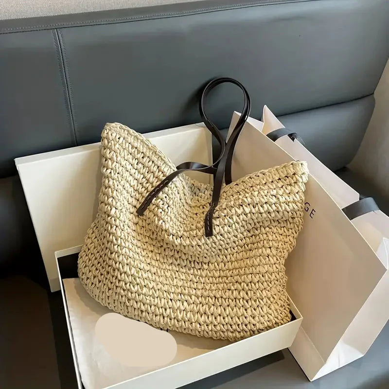 Camila | Bolso Tote Rafia Trenzada Moda Mujer