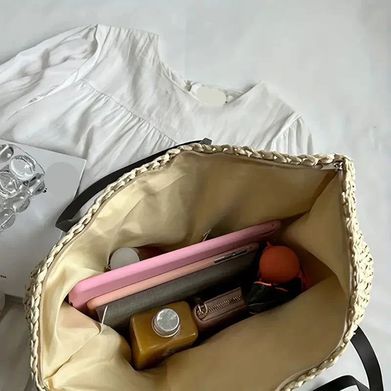 Camila | Bolso Tote Rafia Trenzada Moda Mujer