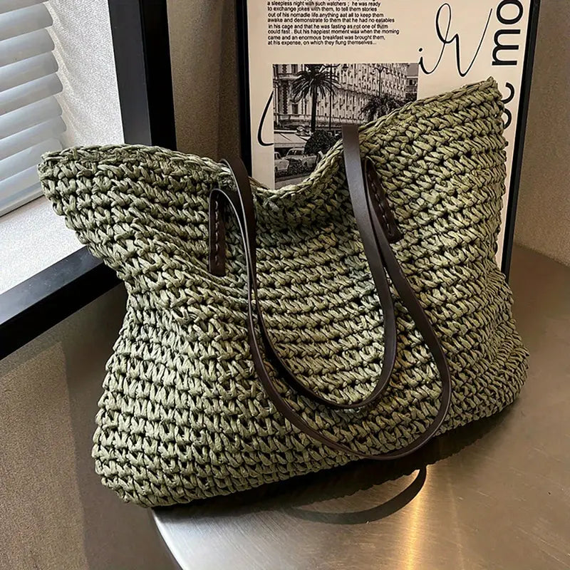 Camila | Bolso Tote Rafia Trenzada Moda Mujer