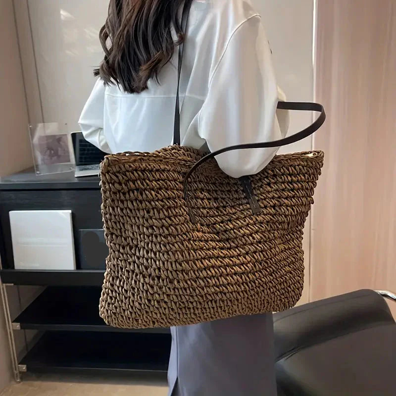 Camila | Bolso Tote Rafia Trenzada Moda Mujer
