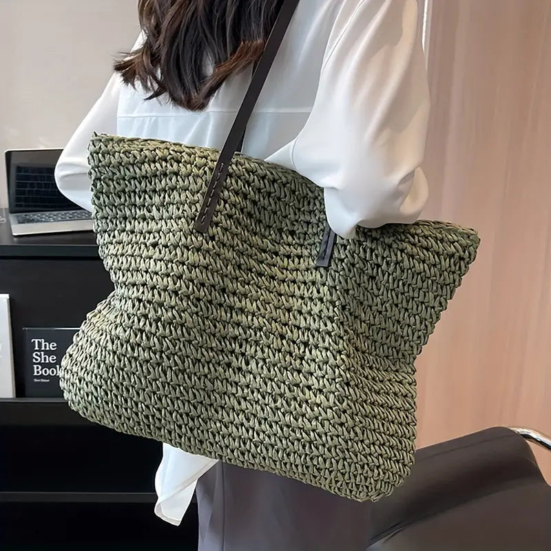 Camila | Bolso Tote Rafia Trenzada Moda Mujer