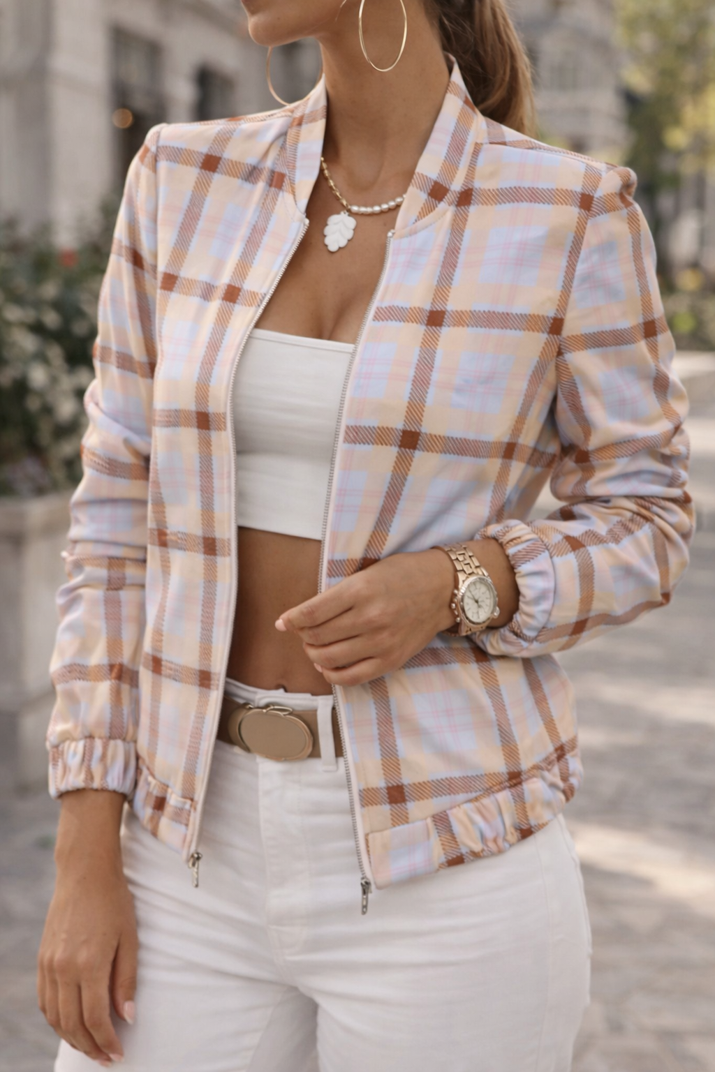 Camila | Chaqueta Bomber Mujer con Cremallera Ajustada