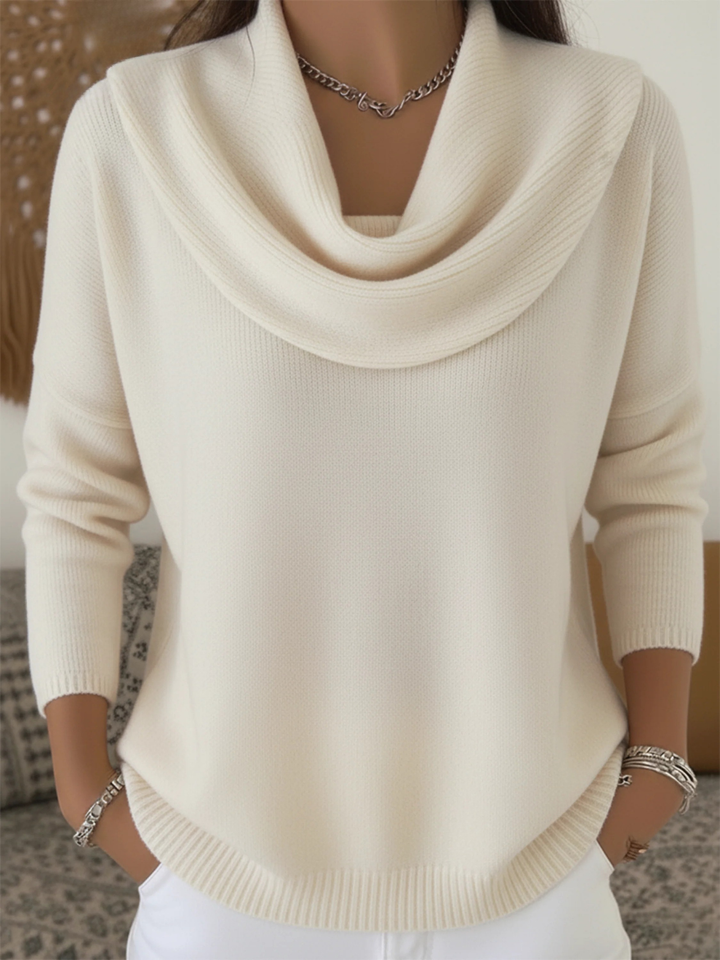 Camila | Jersey Mujer Cuello Cisne Caído