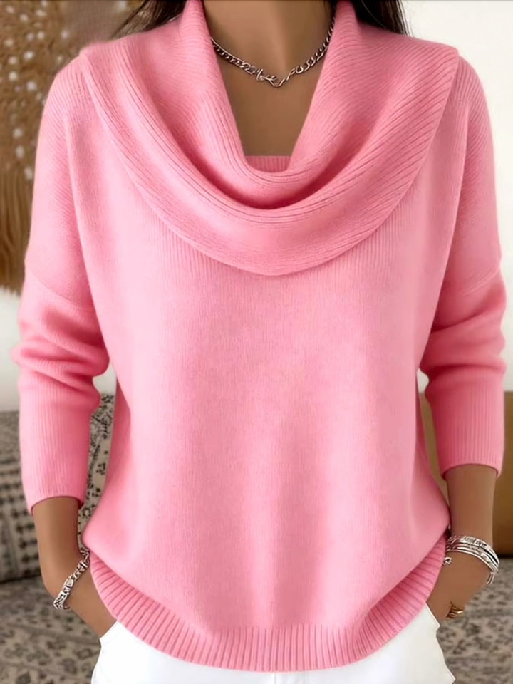 Camila | Jersey Mujer Cuello Cisne Caído