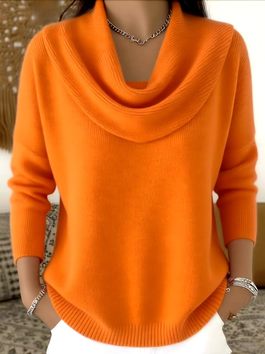 Camila | Jersey Mujer Cuello Cisne Caído