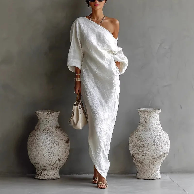 Camila | Vestido Maxi Hombro Descubierto Mujer