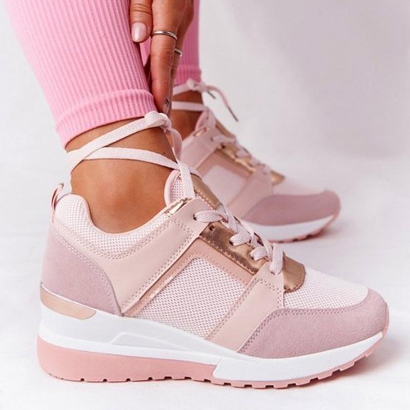 Camila | Zapatillas Mujer Cuña Perforadas Metalizadas