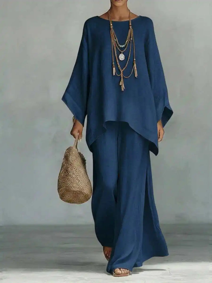 Carla | Conjunto Pantalón Lino Oversize Manga Larga
