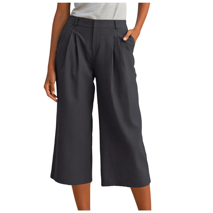 Carla | Pantalones Mujer Cropped Anchos Relajados con Pinzas