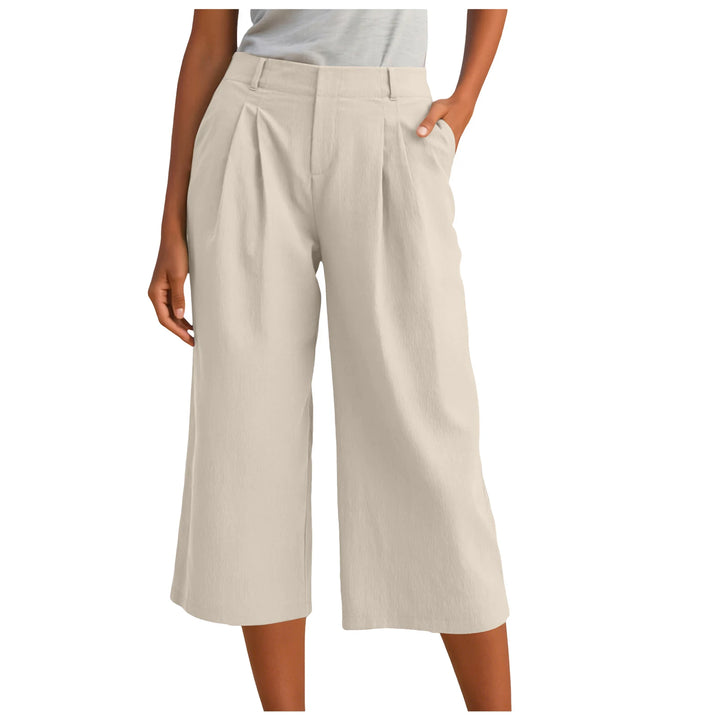 Carla | Pantalones Mujer Cropped Anchos Relajados con Pinzas