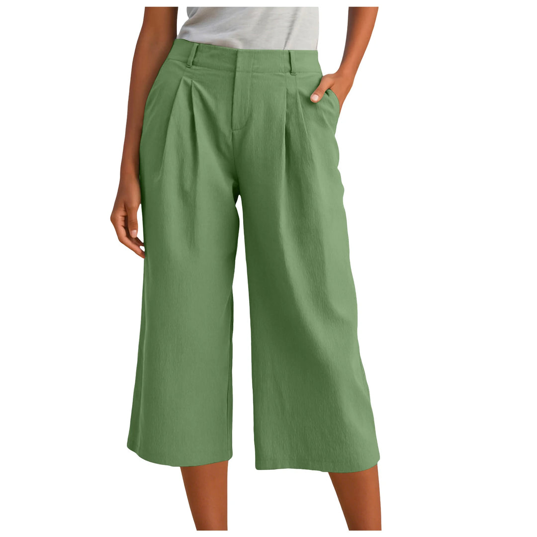 Carla | Pantalones Mujer Cropped Anchos Relajados con Pinzas
