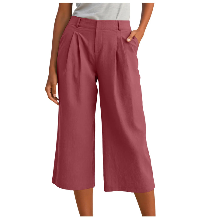 Carla | Pantalones Mujer Cropped Anchos Relajados con Pinzas